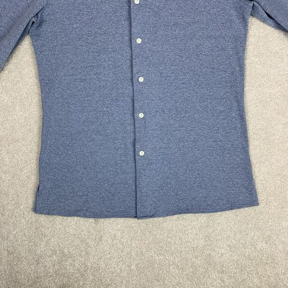 The Savile Row Shirt Mens 15.5 Button Comfort Knit Slim Fit Casual Stretch Gray - Picture 5 of 15